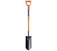 Kadax Drainage Spade, Steel Garden Spade For Digging, Pointed Spade For Gardening, Narrow Shovel, D-Handle (121 Cm, Black-Orange)