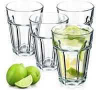 KADAX Drinking Glasses 365 ml, Timeless Glassware for Mojito, Lemonade, Water and Juice, Transparent Tumblers Made of Soda-Lime Glass (Set of 4)