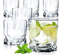 KADAX Drinking Glasses, Elegant Tumblers for Whiskey and Juice, Durable Glassware for Cold Drinks, Transparent Water Glasses (325 ml, Set of 6)
