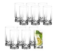 KADAX Drinking Glasses, Highball Glasses for Juice, Durable Glassware for Cold Drinks and Cocktails, Transparent Water Glasses (325 ml, Set of 12)