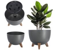 Kadax Elevated Plant Pot, Large Plastic Planter With Legs For Indoor And Outdoor Use (29 Cm, Anthracite)