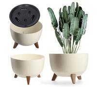 Kadax Elevated Plant Pot, Large Plastic Planter With Legs For Indoor And Outdoor Use (Diameter 47 Cm, Cream)