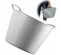 Kadax Flexible Plastic Basket With Handles, Laundry Basket, Multifunctional Toy Basket, Multi-Purpose Basket (Light Grey, 26L)