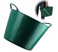 Kadax Flexible Plastic Basket With Handles, Laundry Basket, Multifunctional Toy Basket, Multi-Purpose Basket (Green, 26L)