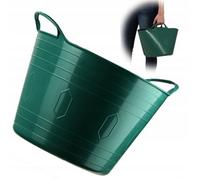 Kadax Flexible Plastic Basket With Handles, Laundry Basket, Multifunctional Toy Basket, Multi-Purpose Basket (Green, 15L)
