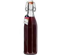 KADAX Flip Top Bottle, Glass Flask with Rubber Cork, Beer Container, Fermentation Bottle, Glass with Swing Top for Kombucha, Water, Carbonated Drinks (750ml, 1 piece)
