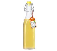 KADAX Flip Top Bottle, Glass Flask with Rubber Cork, Beer Container, Fermentation Bottle, Glass with Swing Top for Kombucha, Water, Carbonated Drinks (500ml, 1 piece)
