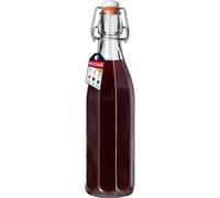KADAX Flip Top Bottle, Glass Flask with Rubber Cork, Beer Container, Fermentation Bottle, Glass with Swing Top for Kombucha, Water, Carbonated Drinks (1000ml, 1 piece)