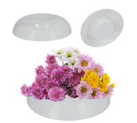 Kadax Flower Bowl, Plastic Plant Bowl In Several Colours, Wide Plant Pot With Glossy Surface (Diameter 12 Cm, Round, White)