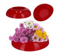 Kadax Flower Bowl, Plastic Plant Bowl In Several Colours, Wide Plant Pot With Glossy Surface (Diameter 12 Cm, Round, Red)