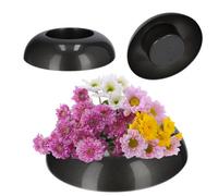 Kadax Flower Bowl, Plastic Plant Bowl In Several Colours, Wide Plant Pot With Glossy Surface (Diameter 9.5 Cm, Round, Graphite)