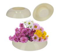 Kadax Flower Bowl, Plastic Plant Bowl In Several Colours, Wide Plant Pot With Glossy Surface (Diameter 12 Cm, Round, Cream)