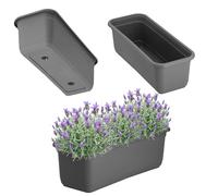 KADAX Flower Box, Balcony Box Made of Plastic, Planter for Indoor and Outdoor Use, Flower Pot for Balcony, Patio, Windowsill (40 cm, Anthracite)