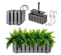 Kadax Flower Box, Balcony Pot In 2 Sizes, 4 Colour Variations, Slatted Look, Plant Pot In Country House Style (40 Cm, Grey)