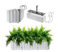 KADAX Flower Box, Balcony Pot in 2 Sizes and 4 Colour Variations, Flower Pot in Slatted Look, Plant Pot in Country House Style, Planter with Rubber Corks (60 cm, White)