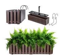 Kadax Flower Box, Balcony Pot In 2 Sizes And 4 Colour Variations, Flower Pot In Slatted Look, Plant Pot (60 Cm, Brown)