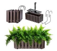 Kadax Flower Box, Balcony Pot In 2 Sizes And 4 Colour Variations, Slatted Look, Plant Pot In Country House Style (40 Cm, Brown)