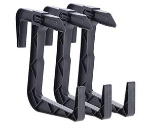 KADAX Flower Box Holder No Drilling, Balcony Box Holder Set, Adjustable Hooks and Holder for Flower Box, Flower Box Holder for Balcony and Windowsill (Pack of 3, Graphite)