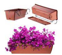Kadax Flower Box, Planter In 2 Sizes And 4 Colour Variations, Plastic Balcony Box (60 Cm, Terra)