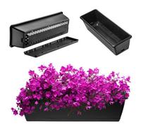 Kadax Flower Box, Planter In 2 Sizes And 4 Colour Variations, Plastic Balcony Box, Plant Pot With Saucer (60 Cm, Anthracite)