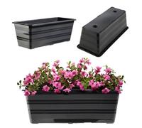 Kadax Flower Box, Plastic Balcony Pot, Weatherproof Plant Box, Flower Pot, Railing Box For Growing Flowers (40Cm, Anthracite)