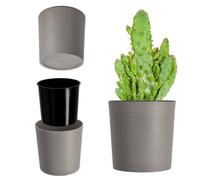 Kadax Flower Pot, Eco-Friendly, Recycled Wood Shavings, Durable, Plant Pot With Insert For Houseplants (Diameter 30 Cm, Grey)