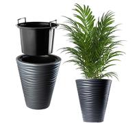 KADAX Flower Pot Round Plant Pot Indoor Outdoor Weatherproof Plastic Plant Pot Planter for Flowers, Home, Garden, Balcony