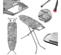 Kadax Folding Ironing Board, Ironing Board With Metal Net, Ironing Board With Non-Slip Feet, Height-Adjustable (Grey, 120 X 38 Cm)