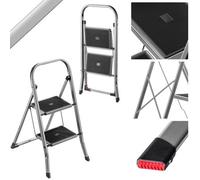 Kadax Folding Ladder Made Of Steel, Step Ladder With Load Capacity Up To 150Kg, Ladder With Folding Fuse