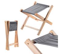 Kadax Folding Stool, 120 X 120 X 18 Cm Wooden Folding Chair Up To 100 Kg Load Capacity, Folding Chair For Garden, Balcony (Grey)