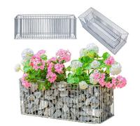 Kadax Gabion Plant Basket, Rectangular Planter, Galvanised Steel Gabion, Stone Basket, Flower Pot, Planter (98 X 33 X 32 Cm)