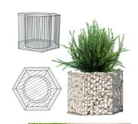 Kadax Galvanised Steel Gabion Baskets, Minimalist Wire Baskets, Gabion Pot, Gabion, Sturdy Pot, Weatherproof Stone (45 X 32 Cm)