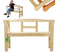 Kadax Garden Bench, 119 X 44 X 76 Cm Bench Chest Made Of A Fibreboard, Seat Bench With Storage Space, Backrest (119 Cm, Natural)