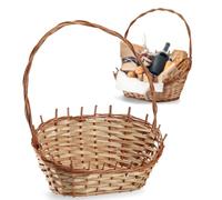 KADAX Gift Basket, Universal Wicker Basket, Handle Basket, Bottle Basket, Candy Basket, Braided Storage Basket, Gift Basket (Natural, Small)