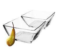 KADAX Glass Bowl, 18.8 x 13.1 x 8.9 cm Fruit Bowl Made of Durable Glass, Classic Salad Bowl, Dishwasher Safe Glass Bowl, Transparent Snack Bowl for Fruit (Transparent/Pack of 2)