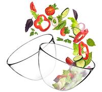 KADAX Glass Bowl, Large Salad Bowl, Transparent Mixing Bowl for Kitchen, Food Storage, Serving Dish for Cucumber Salad, Trifle, Fruit (⌀ 17 cm, Set of 2)