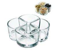 KADAX Glass Bowls, Snack Bowls Made of Transparent Glass, Dip Bowls Made of Glass, Serving Bowls for Nuts, Ice Cream, Dips, Desserts and Olives (4 x 120 ml, Quarter Circle)