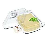 KADAX Glass Butter Dish with Lid and Handle, Butter Holder, Kitchen Container for Storing, Serving and Preserving Block of Butter Freshness (Rectangular)