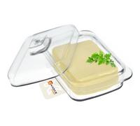 Kadax Glass Butter Dish With Lid And Handle, Butter Holder, Kitchen Container For Storing, Serving Butter (Rectangular)
