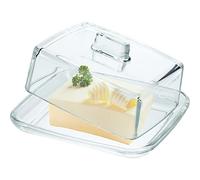 KADAX Glass Butter Dish with Lid and Handle, Transparent Butter Keeper, Rectangular Butter Container, Butter Plate, Butter Box, Butter Holder, Butter Tray