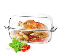 KADAX Glass Casserole Dish, Ovenproof Dish with Lid and Handle, Heat-Resistant Dish for Kitchen, Cooking, Baking, Roasting, Serving, Deep Lasagne Dish for Oven (Rectangular, 7 L)