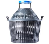 Kadax Glass Demijohn 15L, Transparent Carboy With Wide Opening And Plastic Basket For Wine Making And Brewing