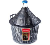 KADAX Glass Demijohn 20 L, Transparent Carboy with Slim Neck and Plastic Basket for Wine Making and Beer Brewing, Airtight Container for Fermentation