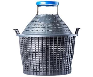 Kadax Glass Demijohn 20L, Transparent Carboy With Wide Opening And Plastic Basket For Wine Making And Brewing