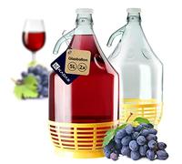 KADAX Glass Demijohn 5L, Transparent Carboy with Plastic Basket for Wine Making, Airtight Container for Fermentation, Beer Brewing (Set of 2)
