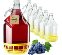 Kadax Glass Demijohn 5L, Transparent Carboy With Plastic Basket For Wine Making, Airtight Container For Fermentation