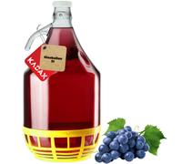 Kadax Glass Demijohn 5L, Transparent Carboy With Plastic Basket For Wine Making, Airtight Container For Fermentation, Brewing