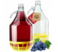 Kadax Glass Demijohn 5L, Transparent Carboy With Plastic Basket For Wine Making, Airtight Container For Fermentation (Pack Of 2)