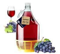 KADAX Glass Demijohn 5L, Transparent Carboy with Plastic Basket for Wine Making, Airtight Container for Fermentation, Beer Brewing