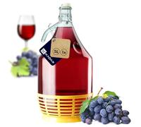 KADAX Glass Demijohn 5L, Transparent Carboy with Plastic Basket for Wine Making, Airtight Container with Swing Top for Fermentation, Beer Brewing